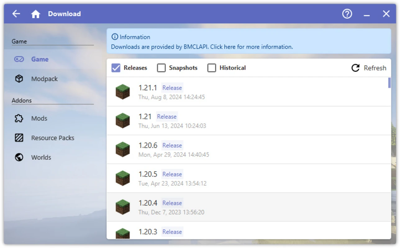 Three HMCL first-launch cards for setup and welcome steps